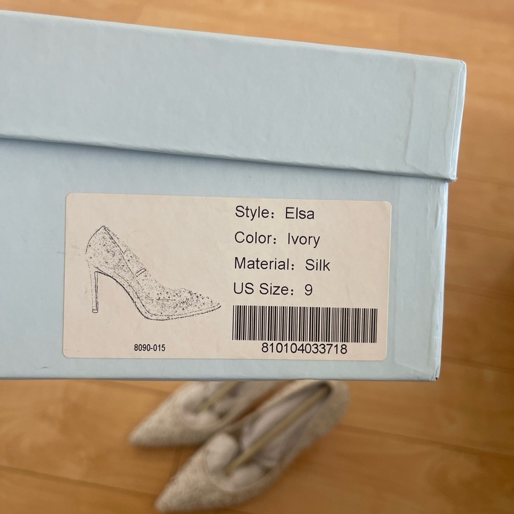 BELLA BELLE Women’s ELSA IVORY
Illusion Mesh Ivory Sequin Heels - Size 9 - Picture 9 of 15